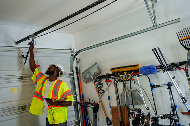 Professional Garage Door Panel Replacement technician working in Santa Rosa, TX